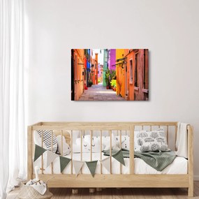 Tablou cu străduță colorata italiană (90x60 cm)