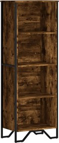 vidaXL Bibliotecă, stejar fumuriu, 50x31x137,5 cm, lemn prelucrat