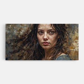 Tablou Canvas, 80x160cm, Dormitor si Living, Femei, Porterete, Darkhaired Woman Portrait