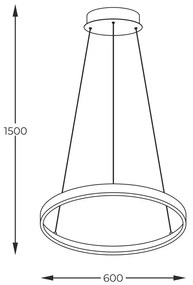 Lustra LED moderna design circular BRENO auriu 60cm