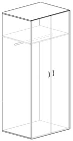 Dulap Impress inalt 74 x 58 x 190 cm, nuc inchis