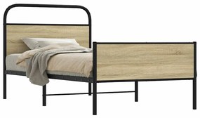 vidaXL Cadru pat fără saltea stejar sonoma, 90x190 cm, lemn prelucrat