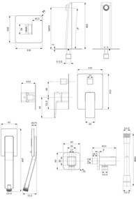 Omnires Parma set de dus ascuns grafit SYSPMW01GR