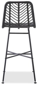 Scaun de bar din ratan negru ESPO 97