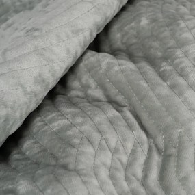 Cuvertură verde prăfuit matlasată din catifea 230x260 cm – Ixia