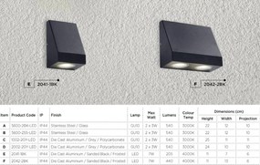 Aplica perete exterior IP44 Up and Down Sheffield negru