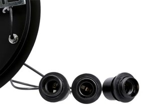 Lustră pe cablu SPIEGA 3xE27/60W/230V auriu/negru