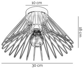 Plafonieră ONLI DUCCIO 1xE27/22W/230V d. 30 cm negru