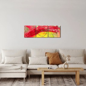 Tablou cu abstracție - pictura (cu ceas) (90x30 cm)