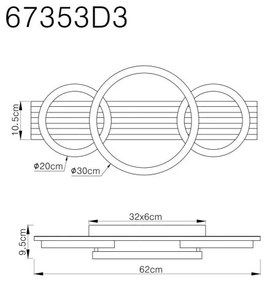 Plafoniera LED riflaj cu efect de lemn TISHA