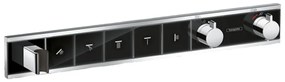 Baterie dus incastrata cu 5 functii Hansgrohe Rainselect cu termostat negru-crom
