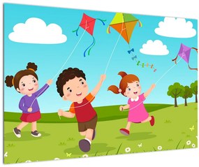 Tablou - Copii cu zmeu (90x60 cm)