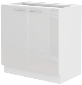 Dulap inferior de bucătărie Lavera 80 D 2F BB (Alb + Alb lucios). 1032334