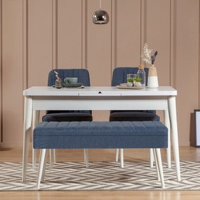 Set mobilier sufragerie Vlasta 1 (alb + bleumarin) (pentru 4 persoane). 1073069