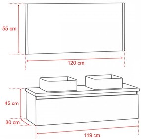 Mobilier complet de baie Elois White 120 cu 1 sertar
