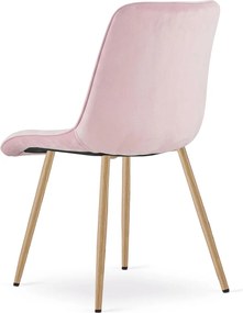 Scaun de masa SPLIT VELVET, roz deschis