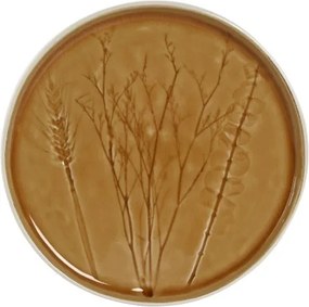Farfurie HORECA Shabby emailată galben din ceramică stoneware cu finisaj lucios – "Floralis"