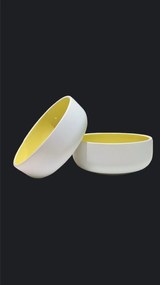 Bol COLORAT Galben ( Alb Perlat Mat Exterior Galben Lucios Interior)