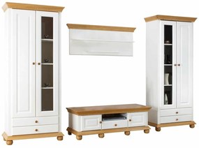 Set Living Margaret, Lemn Masiv, Model A, Alb/Natur