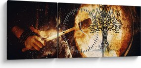 Tablou - Copacul vieții secret (cu ceas) (90x30 cm)