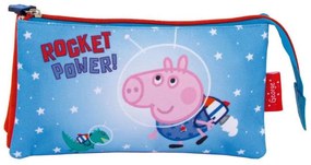 Purcelușa Peppa Rocket Penar cu 3 compartimente 21 cm