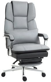 HOMCOM Scaun de birou, ergonomic, reglabil, 63x71x123-129cm, Gri deschis/Negru | Aosom Romania