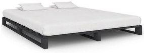 Cadru de pat din paleti, gri, 180 x 200 cm, lemn masiv de pin Gri, 180 x 200 cm