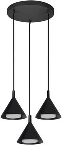 BRILAGI - LED Lampă suspendată pe cablu CONE TRIPLE ROUND 3xGX53/15W/230V negru