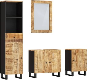 vidaXL Set mobilier de baie, 4 piese, lemn masiv de mango