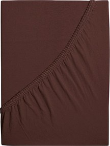 Cearșaf de pat jersey 4Home Ideal maro închis, 100 x 200 cm