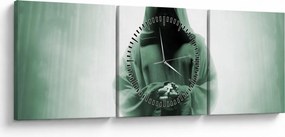 Tablou - Călugăr în întuneric (cu ceas) (90x30 cm)