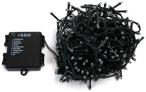 Aigostar - Ghirlandă LED de exterior pentru Crăciun, 400 LED, 8 funcții, alimentare 4xAA, 20,3 m, alb cald