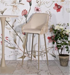 Scaune de bar crem cu cotiere 2 buc. tapițate (înălțime șezut 78 cm) Alaska – Mauro Ferretti