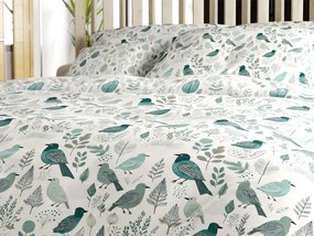 Lenjerie din bumbac LEAFBIRD POLY alb-verde Dimensiune lenjerie de pat: 70 x 90 cm | 140 x 220 cm