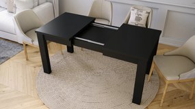 Mazzoni FONTE Negru Mat - MASĂ CLASICĂ DE BUCĂTĂRIE/LIVING EXTENSIBILĂ PÂNĂ LA 130 sau 155 cm!