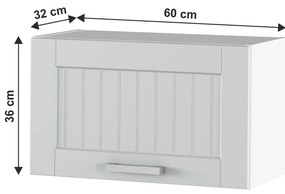 Dulap superior de bucătărie Janne Typ 9 (gri deschis + alb). 1021196