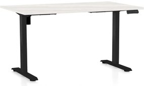 Masă înălțime reglabilă OfficeTech B, 120 x 80 cm, picioare negre, frasin alb