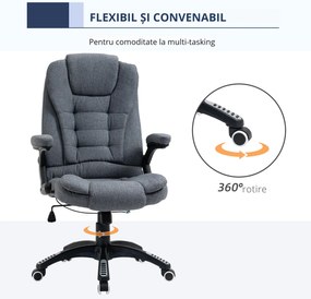 Vinsetto Scaun de Birou Ergonomic, Gri, Înclinabil, Înălțime Ajustabilă, 67x72x110-120cm, Confort Superior | Aosom Romania