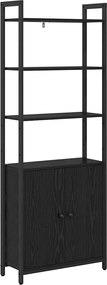 vidaXL Dulap pentru cărți Stejar Negru 60 x 24 x 161 cm Lemn compozit