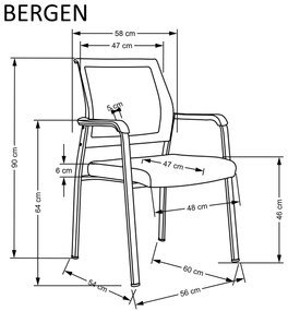 Scaun tapitat Bergen negru