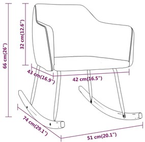 Scaun balansoar, galben, catifea 1, Galben