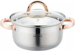 Resigilat: Oala pentru gatit la aburi Klausberg KB 7726, 18 cm, 2,5 L, 4 piese, Inductie, Inox/Aur roz