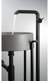 Deante CQS_SU4S - Lavoar pe blat SILIA, Ø 36 cm, granit/gri metalizat