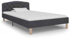 284925 vidaXL Cadru de pat, gri închis, 100x200 cm, material textil