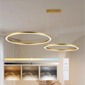 Brilagi - lustru LED dimmabil suspendat pe cablu PORTOFINO LED/98W/230V auriu + telecomandă