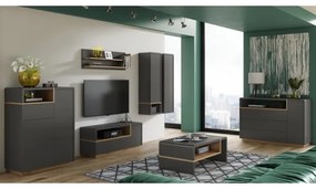 Etajeră FRED antracit/stejar artizan