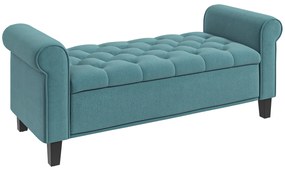 HOMCOM Bancă de Depozitare din Țesătură tip Catifea cu Spațiu Ascuns, Bej | Aosom Romania