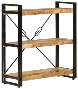 vidaXL Bibliotecă cu 3 niveluri, 77x30x80 cm, lemn masiv mango și fier