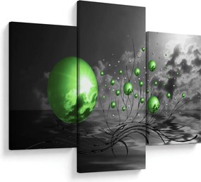 Tabloul bilelor verzi abstracte (90x60 cm)