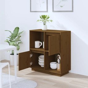Servanta, maro miere, 74x35x80 cm, lemn masiv de pin 1, maro miere